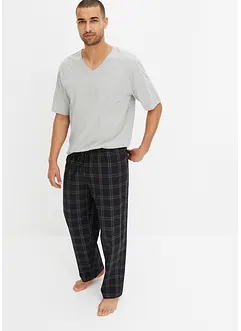 Pyjama mit gewebter Hose mit Bio-Baumwolle, bonprix