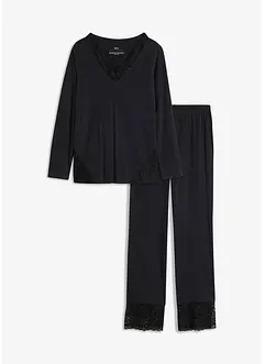 Pyjama mit zarter Spitze, bonprix