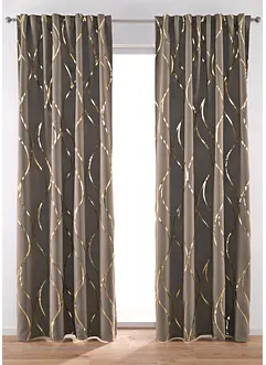 Abdunkelnder Vorhang mit Glanz Druck (1er Pack), bonprix