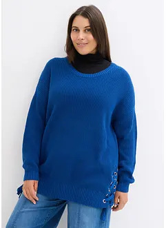 Pull en coton à laçage, oversize, bonprix