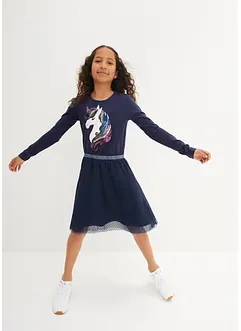 Mädchen Jerseykleid  mit Pailletten, bonprix