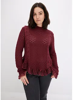 Strickpullover mit Spitze, bonprix