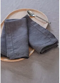 Lot de 2 serviettes de table en lin, bonprix