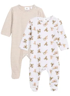 Lot de 2 combipyjamas bébé, bonprix