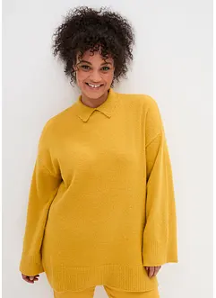 Oversize Pullover mit Turtleneck und Seitenschlitzen, bonprix