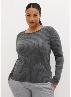 Rippenpullover aus Merinowolle, bonprix