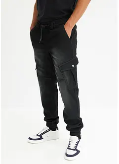 Regular Fit Sweat-Jeans mit Cargotaschen, Straight, bonprix