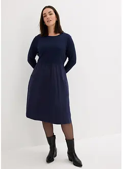 Robe en mélange de matières, longueur genou, bonprix