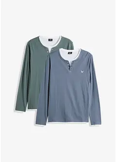 2 in 1 Shirt (2er Pack), Langarm, bonprix