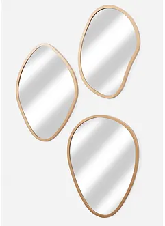 Lot de 3 miroirs déco muraux aux formes organiques, bonprix