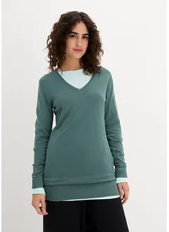 Basic Longpullover mit V-Ausschnitt, bonprix