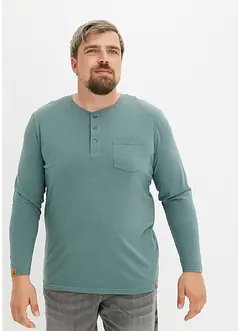 Henleyshirt, Langarm aus reiner Bio-Baumwolle, bonprix