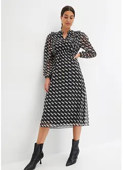 Robe midi imprimée en mesh, bonprix