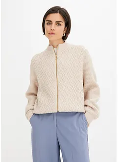 Strickjacke mit Zopmuster, bonprix