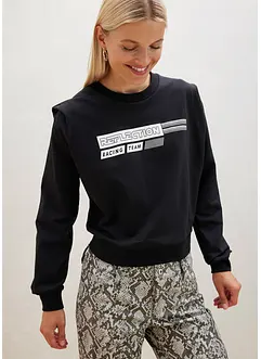 Cropped-Sweatshirt mit Wording, bonprix