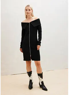 Rippkleid mit Reißverschluss, bonprix