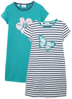 Nachthemd aus reiner Baumwolle mit kurzen Ärmeln (2er-Pack), bonprix