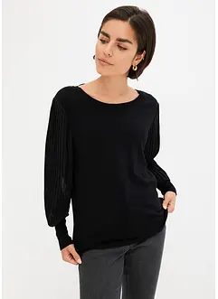 Pull avec manches plissées, bonprix