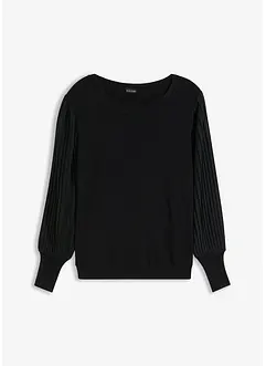 Pullover mit plissierten Ärmeln, bonprix