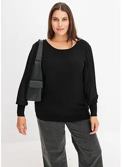 Pullover mit plissierten Ärmeln, bonprix