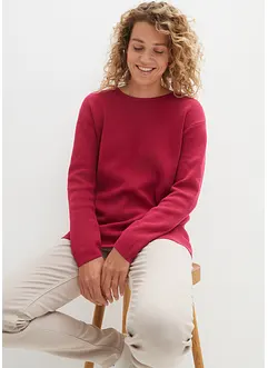 Milano Rib Pullover mit Rundhals, bonprix