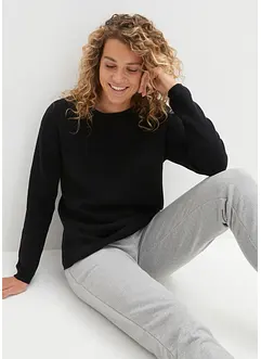 Pull col rond en maille milano côtelée, bonprix