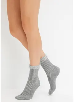 Socken mit Rippstruktur und Umschlagbündchen mit Bio-Baumwolle (3er Pack), bonprix