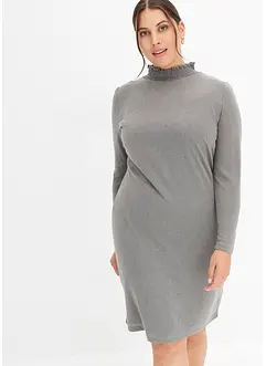 Meliertes Jerseykleid mit Stehkragen, bonprix