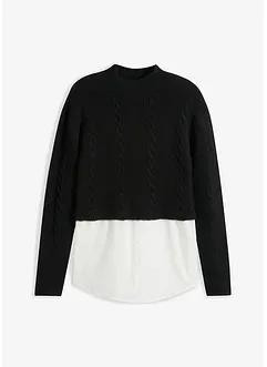 Pullover mit Bluseneinsatz, bonprix