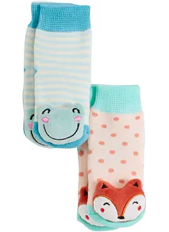 Baby Rasselsocken mit Bio-Baumwolle (2er Pack), bonprix