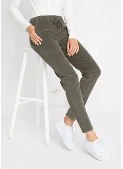 Pantalon en velours côtelé à taille élastiquée, bonprix