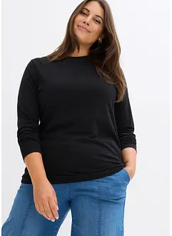 Lot de 2 T-shirts manches longues en coton extensible, bonprix