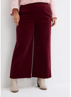 Pantalon en velours côtelé, taille haute élastiquée, bonprix