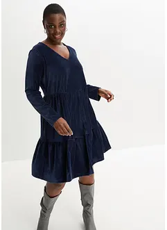 Minikleid aus elastischen Samt, bonprix