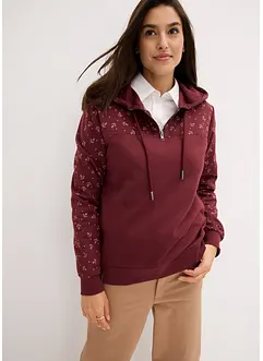 Kapuzensweatshirt mit Reißverschluss aus reiner Baumwolle, bonprix