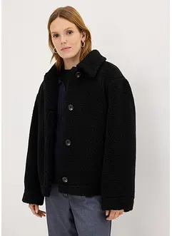 Gefütterte Teddyjacke mit Kragen, bonprix