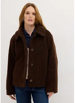 Gefütterte Teddyjacke mit Kragen, bonprix