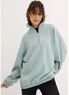 Oversize-Sweatshirt mit Troyerkragen, bonprix