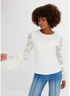 Langarmshirt mit Spitze, bonprix