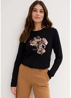 Langarmshirt mit Pailletten, bonprix