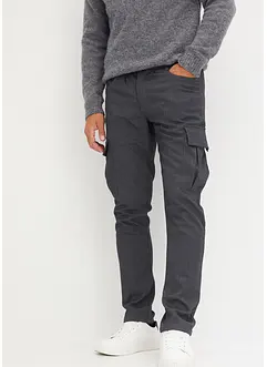 Pantalon cargo à pinces, Regular Fit, en flanelle, Straight, bonprix