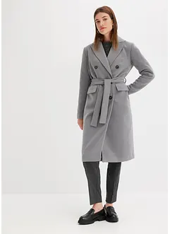 Manteau croisé court, aspect laine, bonprix