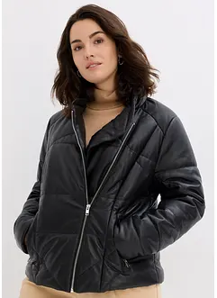 Veste matelassée en cuir nappa, bonprix