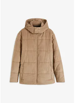 Doudoune en velours côtelé à capuche amovible, bonprix