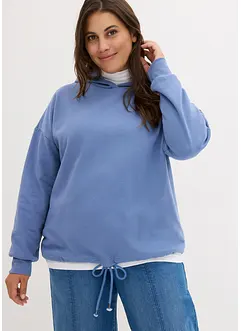 Sweatshirt mit Kapuze und Kordelzug am Saum, bonprix