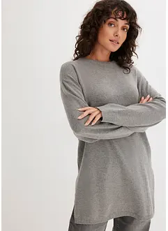 Pull long en fine maille fendu sur les côtés, bonprix