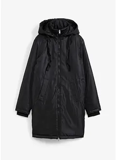 Wattierter Parka mit abnehmbarer Kapuze und Taillenregulierung, bonprix