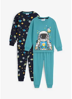 Lot de 2 pyjamas coton garçon, bonprix