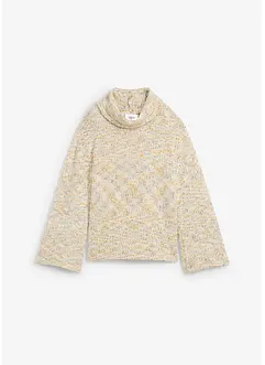 Pull boxy à manches évasées en maille fantaisie, bonprix