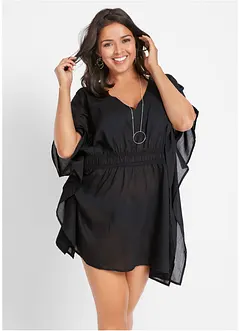 Transparente Strandtunika mit V-Ausschnitt, bonprix